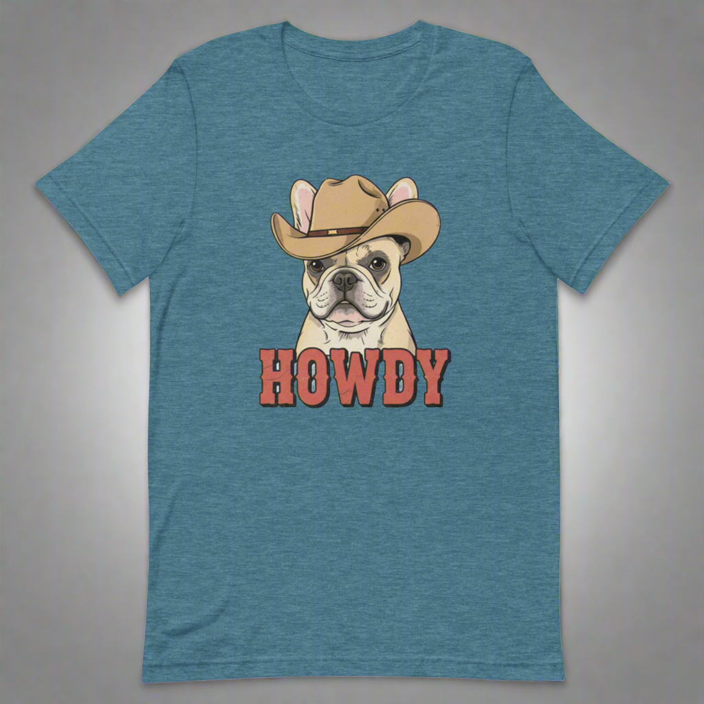 Howdy Cowboy Frenchie Unisex t-shirt