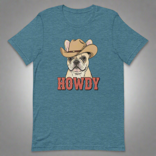 Howdy Cowboy Frenchie Unisex t-shirt