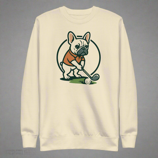 Frenchie Golfing Unisex Premium Sweatshirt