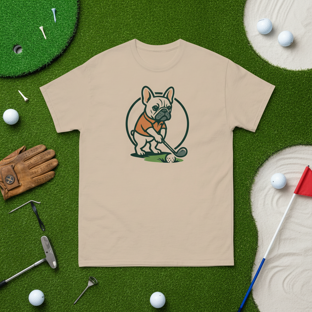 Golfing Frenchie unisex tee