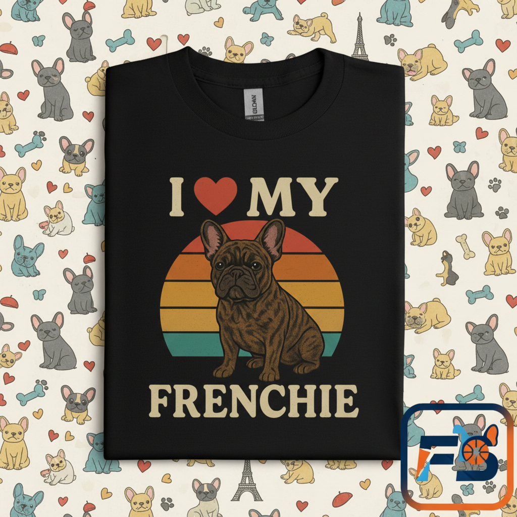I Love My Frenchie Brindle Retro Unisex classic tee